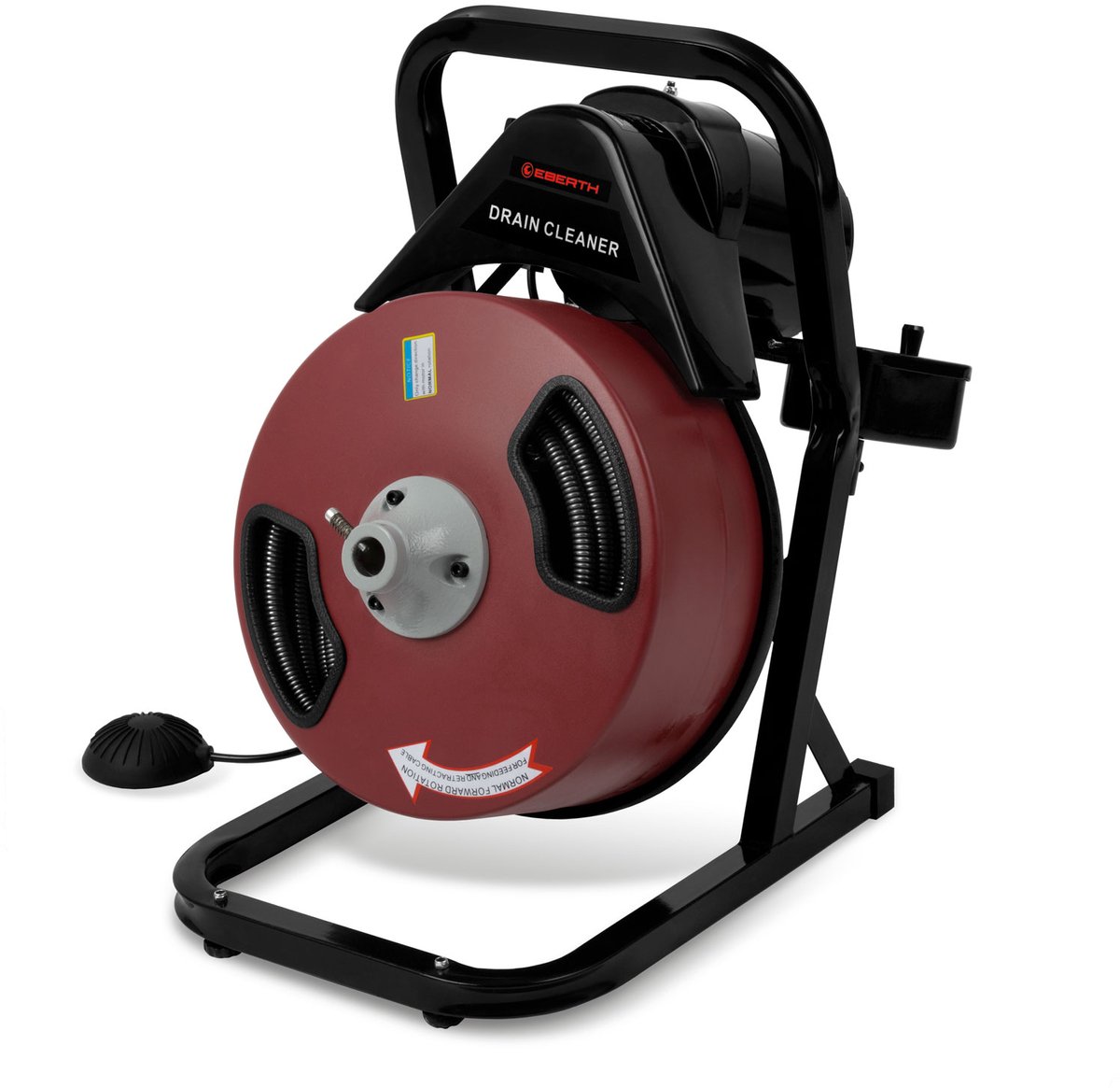 EBERTH Buisreiniger, elektrische buisreinigingsmachine met 20 m spiraal, voortstuwingseenheid, 400 W-motor, onderstel, spiraaldiameter 13 mm, voor buisdiameters van 5-10 cm, incl. 4 snijbladen, 230 V