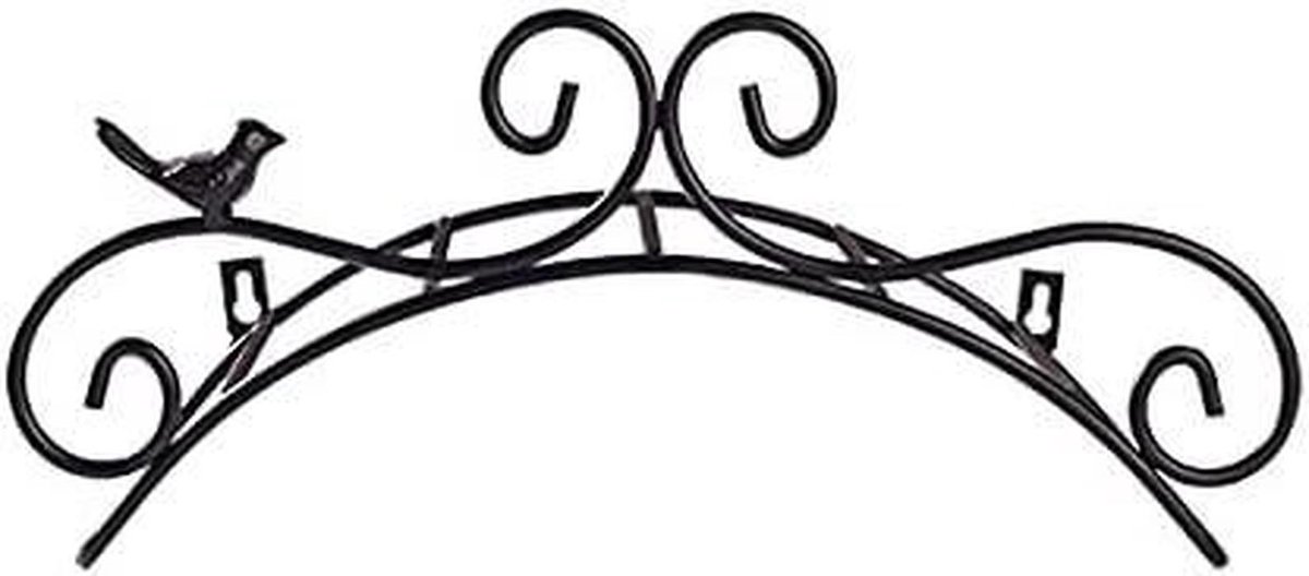 Tuinslanghouder Wandmontage - Slangrek Hanger - Tuin Organiseren - Decoratief Gietijzer - 15 inch - Zwart