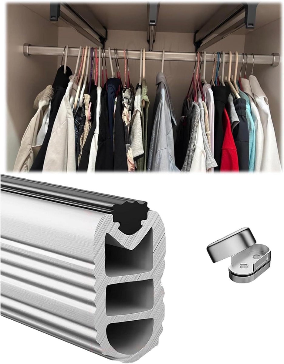 Kledingstang - Garderobestang - Kleding Ophangen - Zwaar Draagvermogen - 68 cm - Zilver