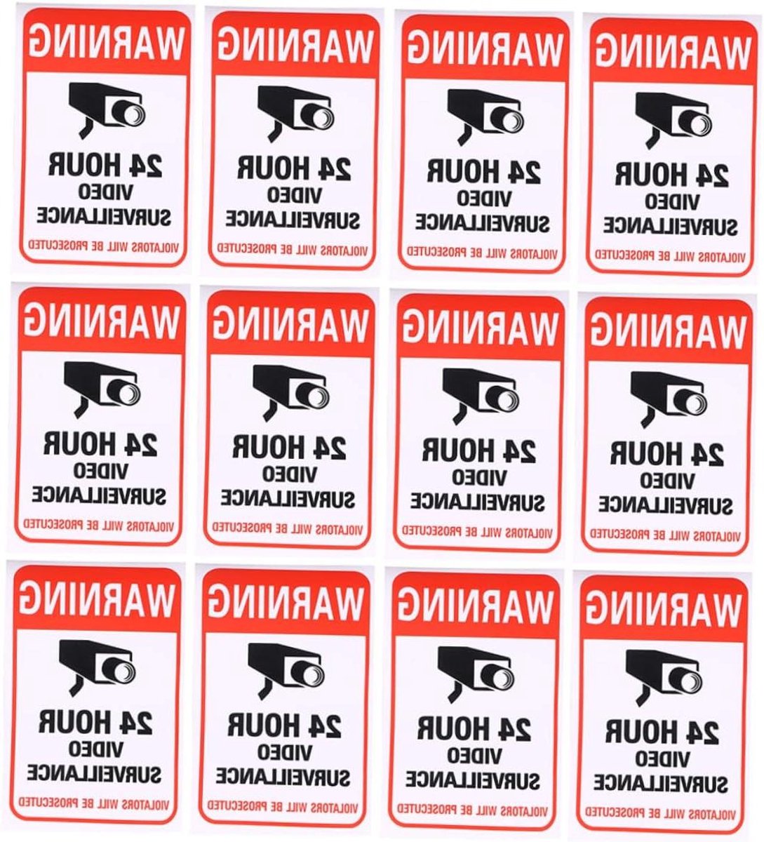 Waarschuwingsstickers - Bewakingsbord - Veiligheid Aangeven - Zelfklevend - 40 Stuks - Meerdere Kleuren