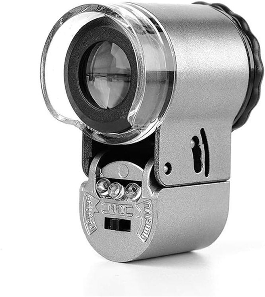 Vergrootglas met LED - Leesloep Juweliersloep - Detail Inspectie - 50x Optische Vergroting - 48x36mm Lens - Zilver