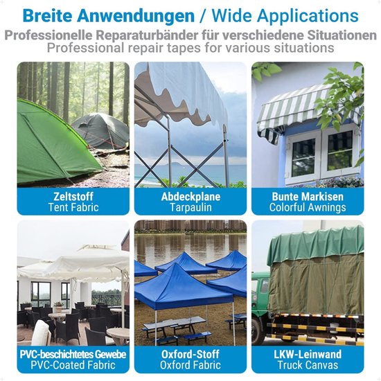 Reparatietape - 7 cm x 2 M - Waterdichte patch - Reparatiedoek - Tent Tape - Lekkage Tape - Waterdichte afdichtingstape - Zelfklevend - Voor luifel, zeil, boothoezen en tenten - TPU - Universeel - Transparant van Merkloos — afbeelding 3