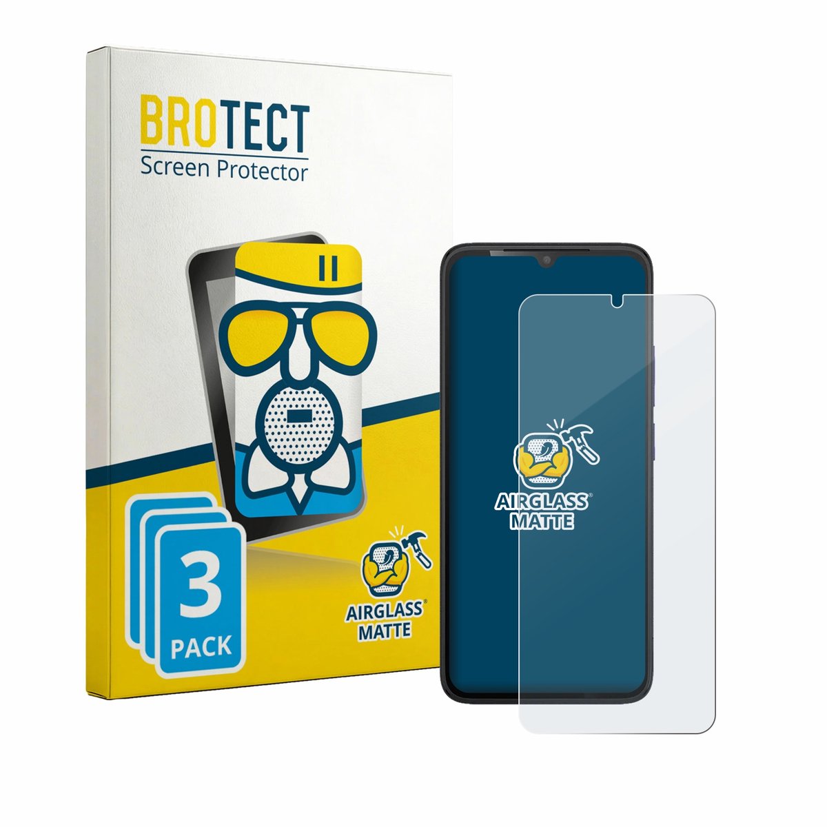 BROTECT - Screenprotector voor TCL K70 SE - Folie Beschermfolie Beschermglas matte 3 Stuks
