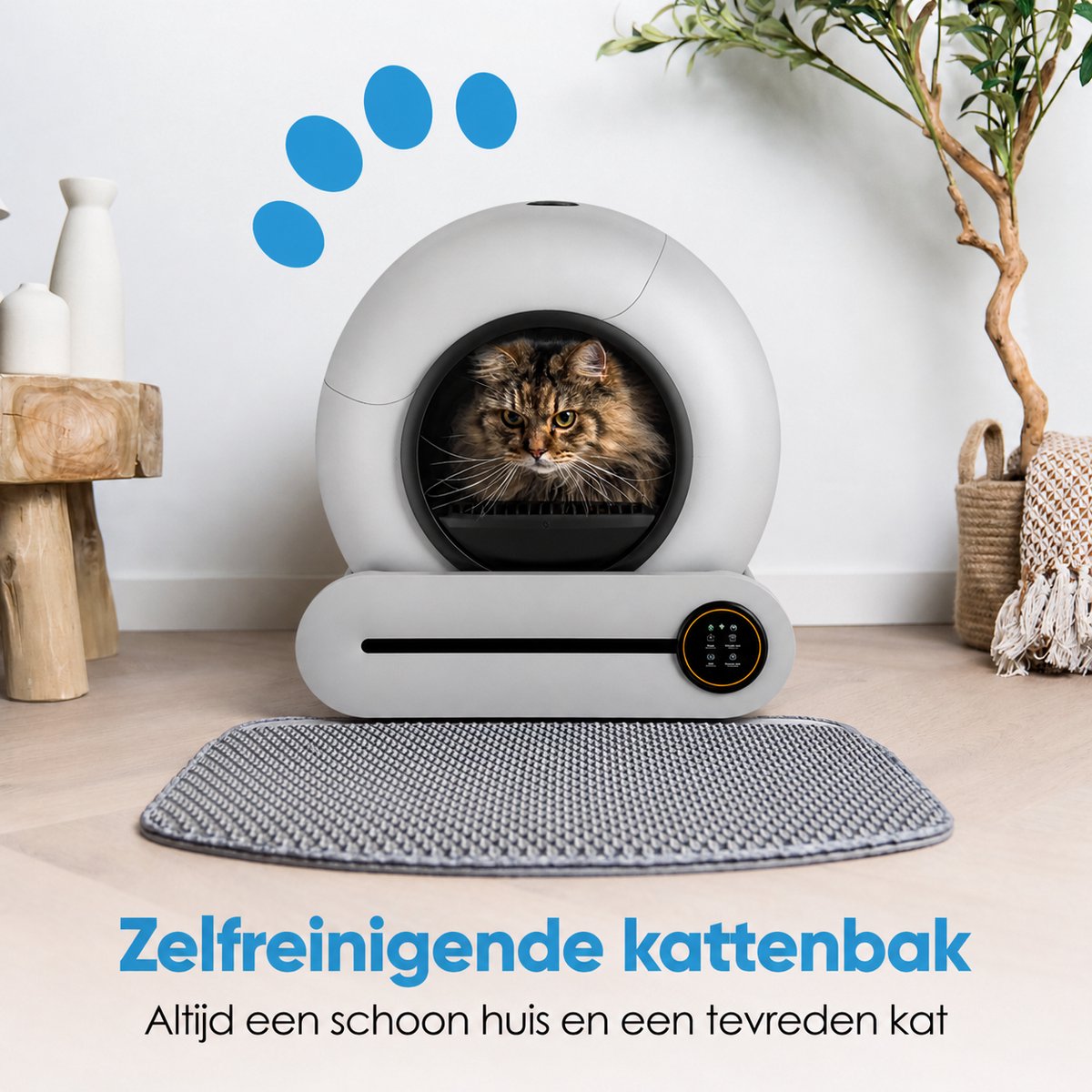 Purloo Automatische Kattenbak 65L XXL - Zelfreinigend + 100 Zakjes en Grindmat thumbnail 2