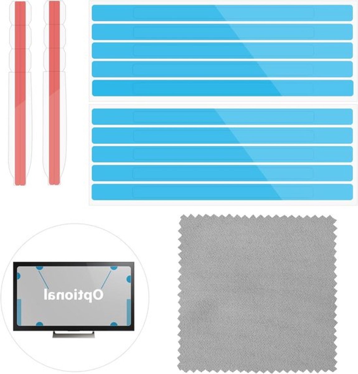 12-delige set zelfklevende privacystrips en plastic glijlipjes voor computermonitoren met microvezeldoek - eenvoudige installatie van laptop privacyschermbeschermer.