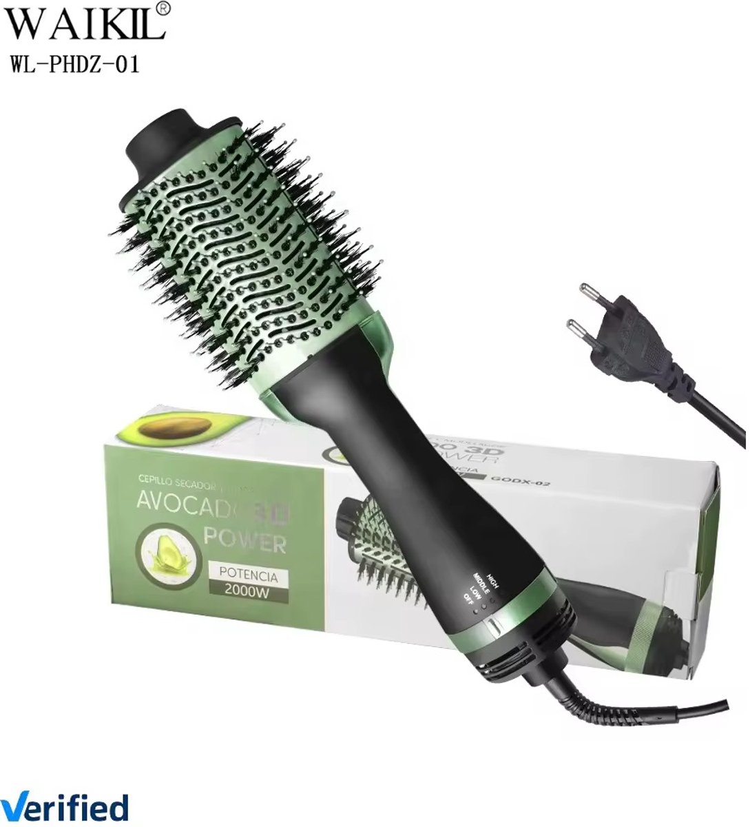 Fohnborstel - Fohn - 3 Warmte standen - luchtborstel Rond - Keramische Magic Brush - Lang/Kort/Stijl/Krullen - 1000W - Zwart/Roze