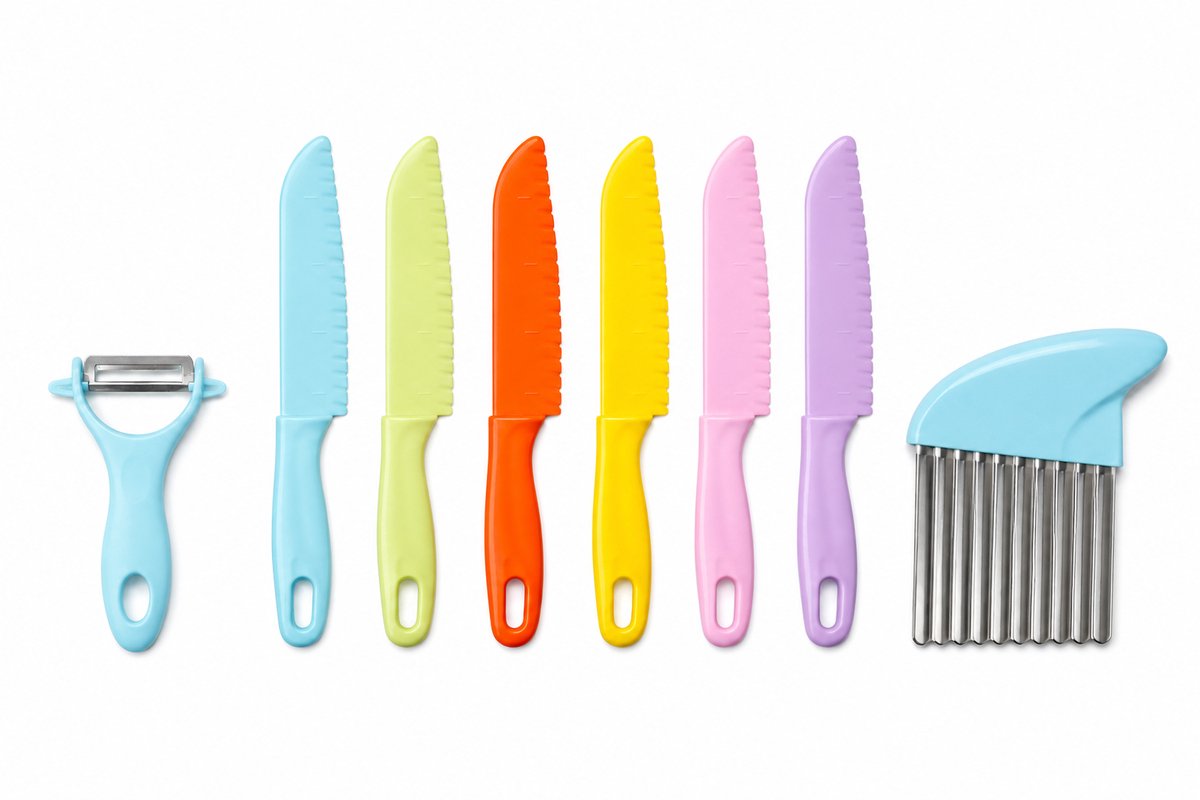 Joybelli® Kindermessenset - 8-delig - Messen - Kindermessen - le petit chef - Mes kind - Kindermes - Kindermessenset