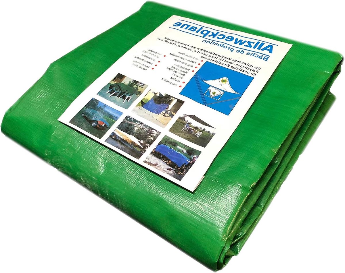 Zeildoek - Afdekzeil - Bescherming buiten - Waterdicht en UV-bestendig - 4x8 meter - Groen
