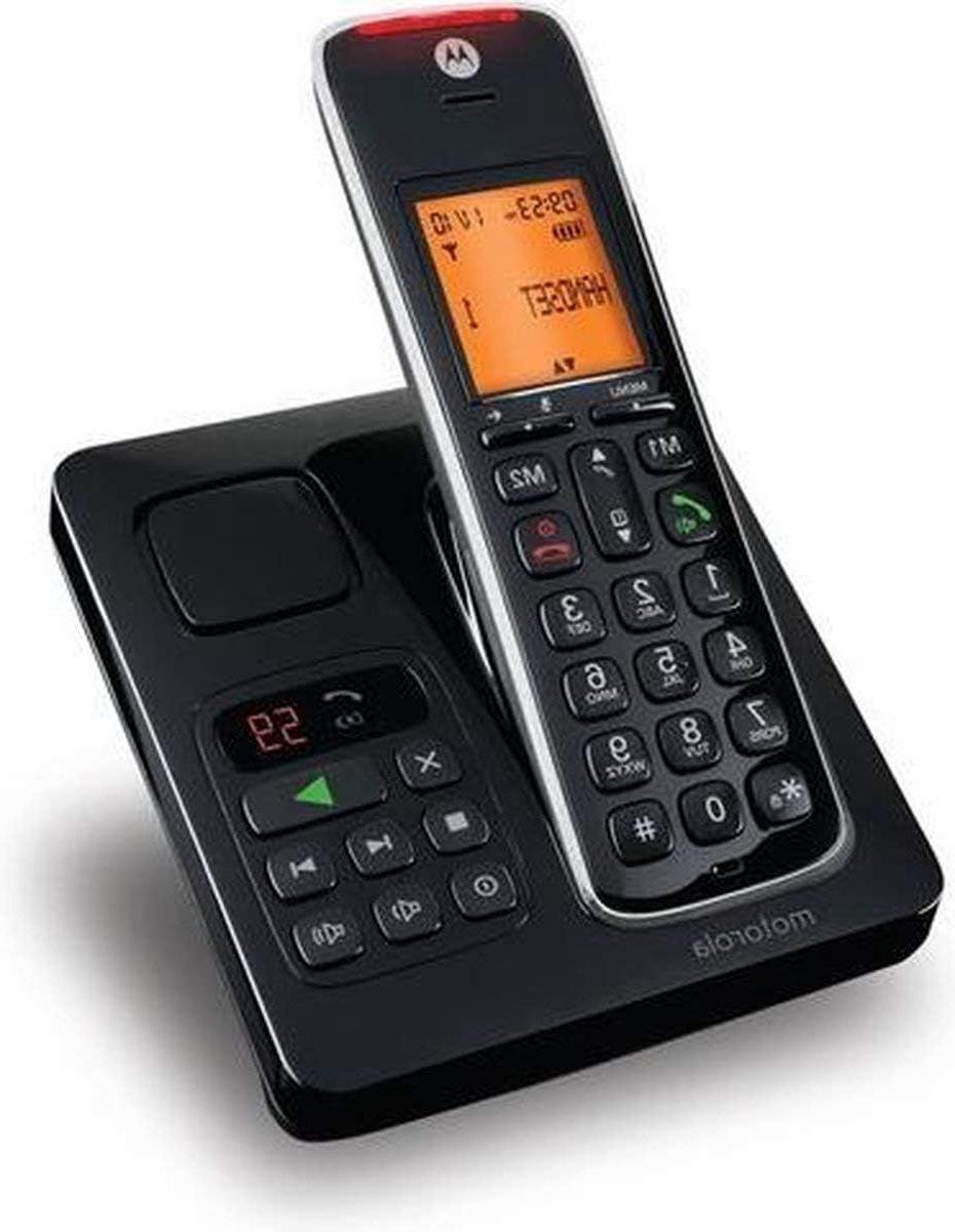 Draadloze Telefoon - DECT telefoon - Thuiscommunicatie - Met antwoordapparaat - 18 inch scherm - Zwart