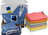 Hydrofiele omslagdoek jeansblauw-handgemaakt