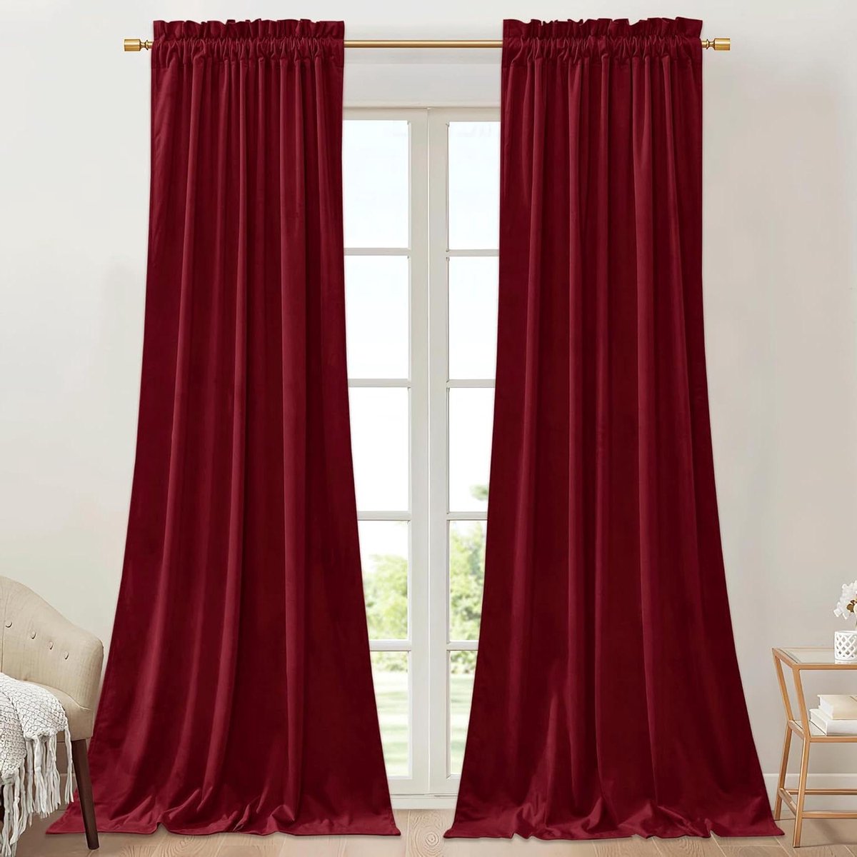Fluwelen Gordijnen - Luxe Decoratie - Ruimte Verduisteren - Warmte-isolerend - 107 x 213 c