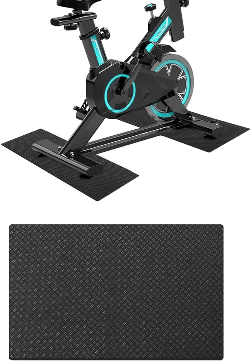 Beschermmat voor Fitness Apparatuur, Antislip Dubbele Mat, Ideaal voor Thuis en Sportschool, 63.5 x 30 x 0.6 cm, Vloerbescherming, Sportuitrusting, Oefenfiets