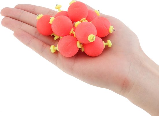 10 Stuks EVA Foam Vissen Drijvers - Ronde Bobbers met Snap-On Drukknop, Ideaal voor Hengelsport — afbeelding 3
