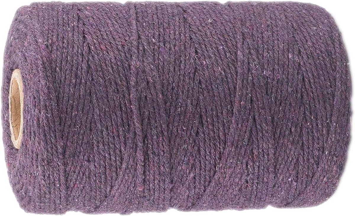 200 Meter Paars Katoen String Twine 2 Mm voor Creatief Knutselen, Cadeauverpakking en Tuinieren