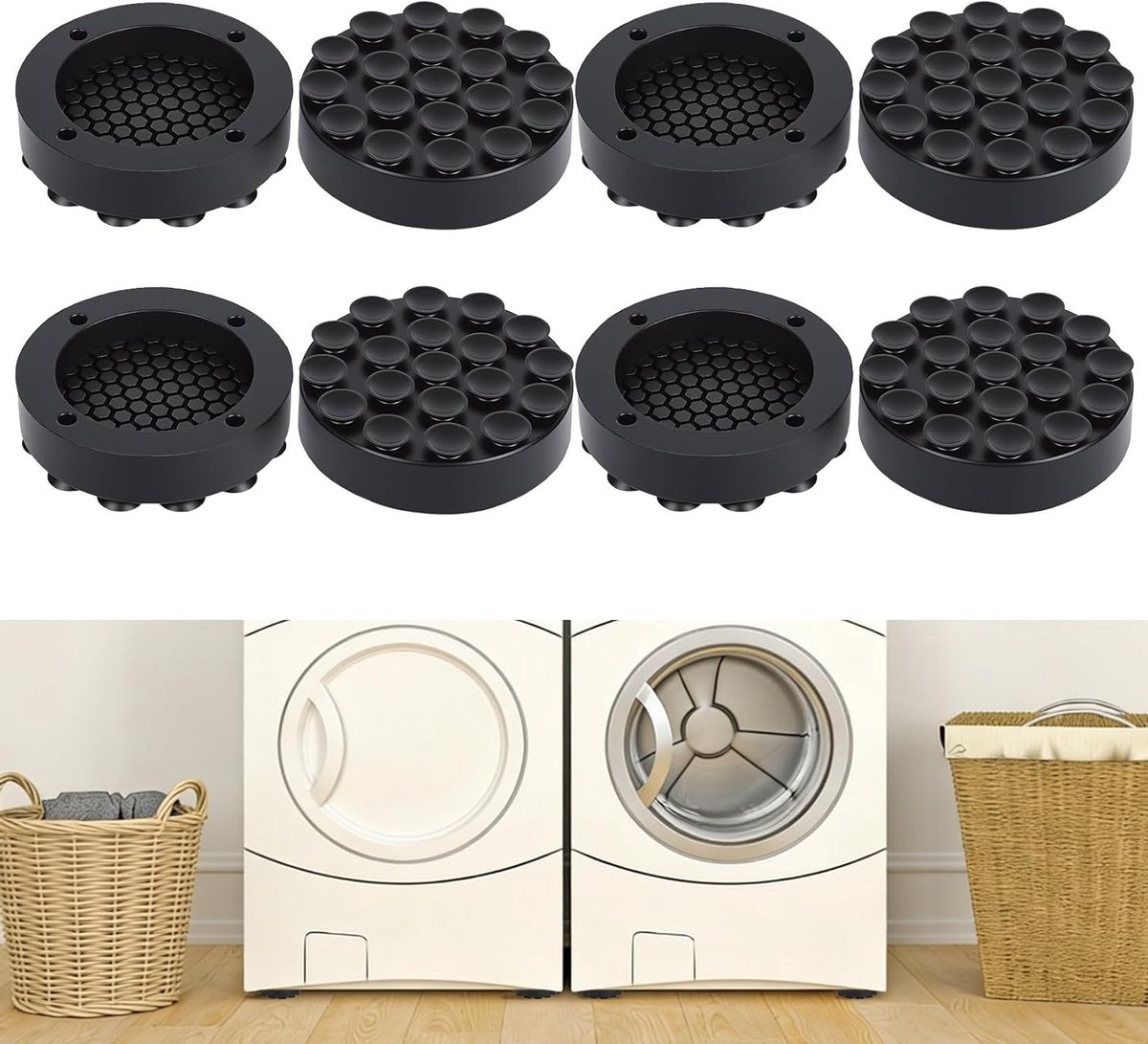 4 stuks antislipmat voor wasmachine - trillingsdempende onderlegger - universeel voor koelkast, droger en meubels