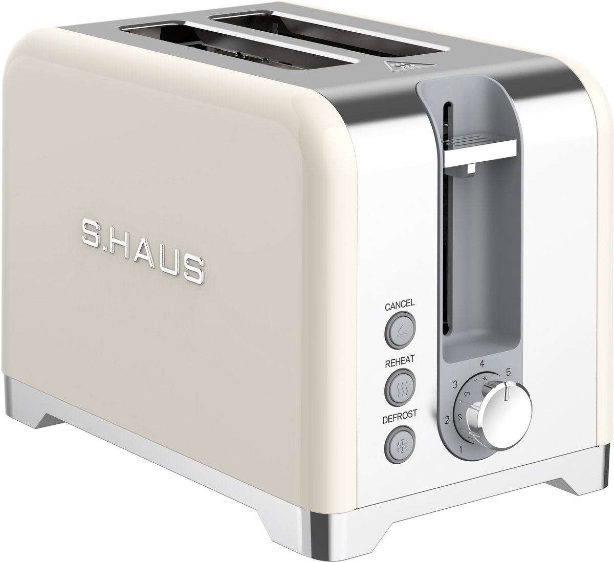 Swiss Haus® TO2020 Broodrooster - Toaster - 7 Warmteniveaus - Retro Design - 2 Extra Brede Sleuven - BPA Vrij - 930W - Retro Design - Creme