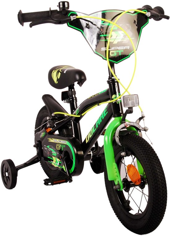 Volare Super GT Kinderfiets - Jongens - 12 inch - Groen - Twee handremmen van Volare — afbeelding 2