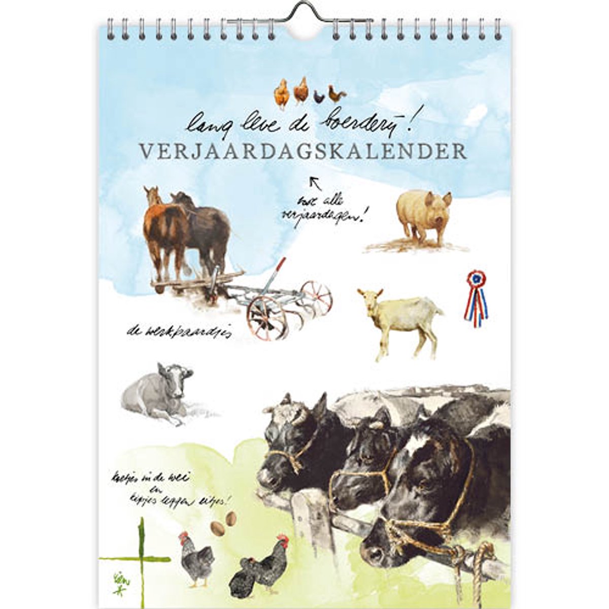 Rien Poortvliet Verjaardagskalender - Lang Leve de Boerderij - A4