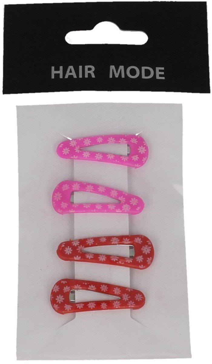 Hair Mode Klik Klak Rood/Roze 4ST