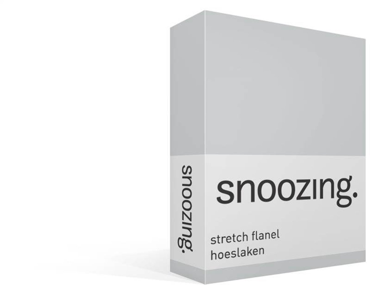 Snoozing stretch flanel hoeslaken - Lits-jumeaux - Grijs
