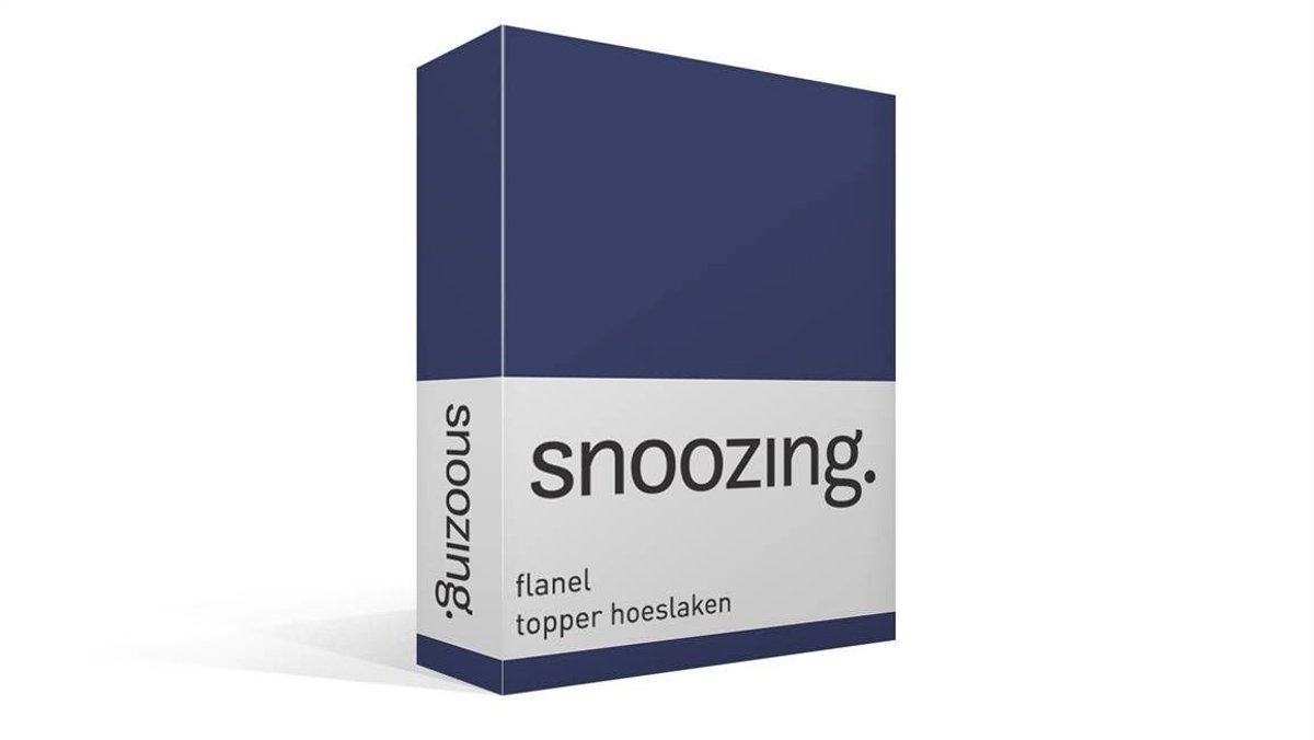 Snoozing - Flanel - Hoeslaken - Topper - Lits-jumeaux - 200x210/220 cm - Navy