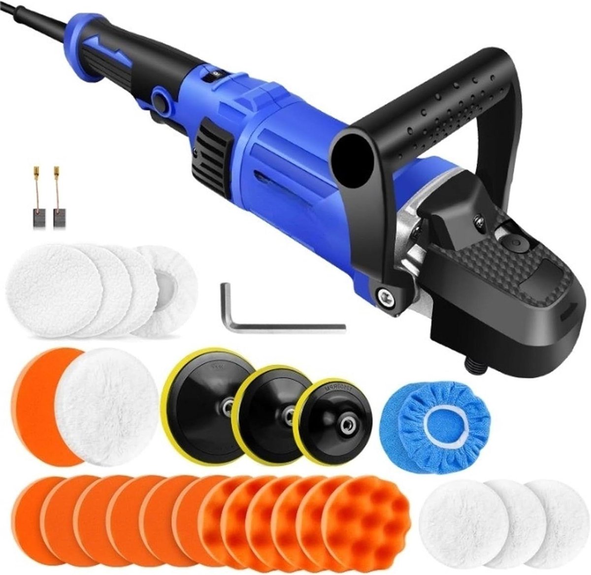 Polijstmachine - Schuurmachine Buffer - Auto Meubels Polijsten - Variabele Snelheden - 150-180 mm - Blauw Zwart