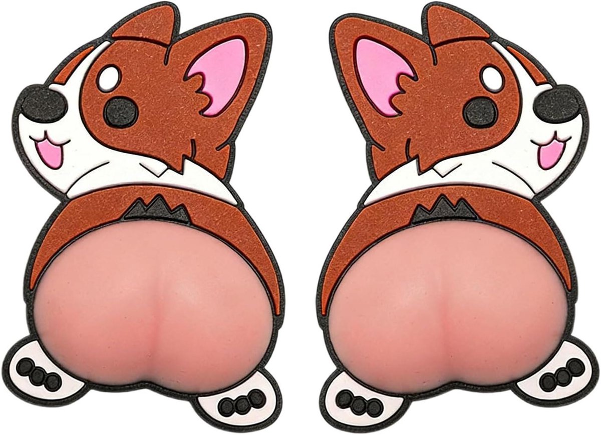 Deurbeschermer - Muurstopper - Muren Beschermen - Schattig Hond Design - 6.9 x 4.3 cm - Wit