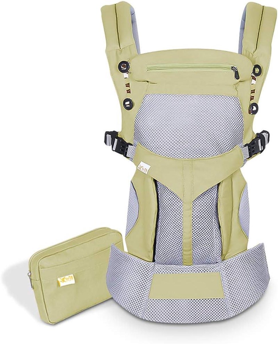 Ademende Draagzak - Babydrager Ergonomisch - Baby Vervoeren - M-zit Houding - Tot 20 kg - Groen