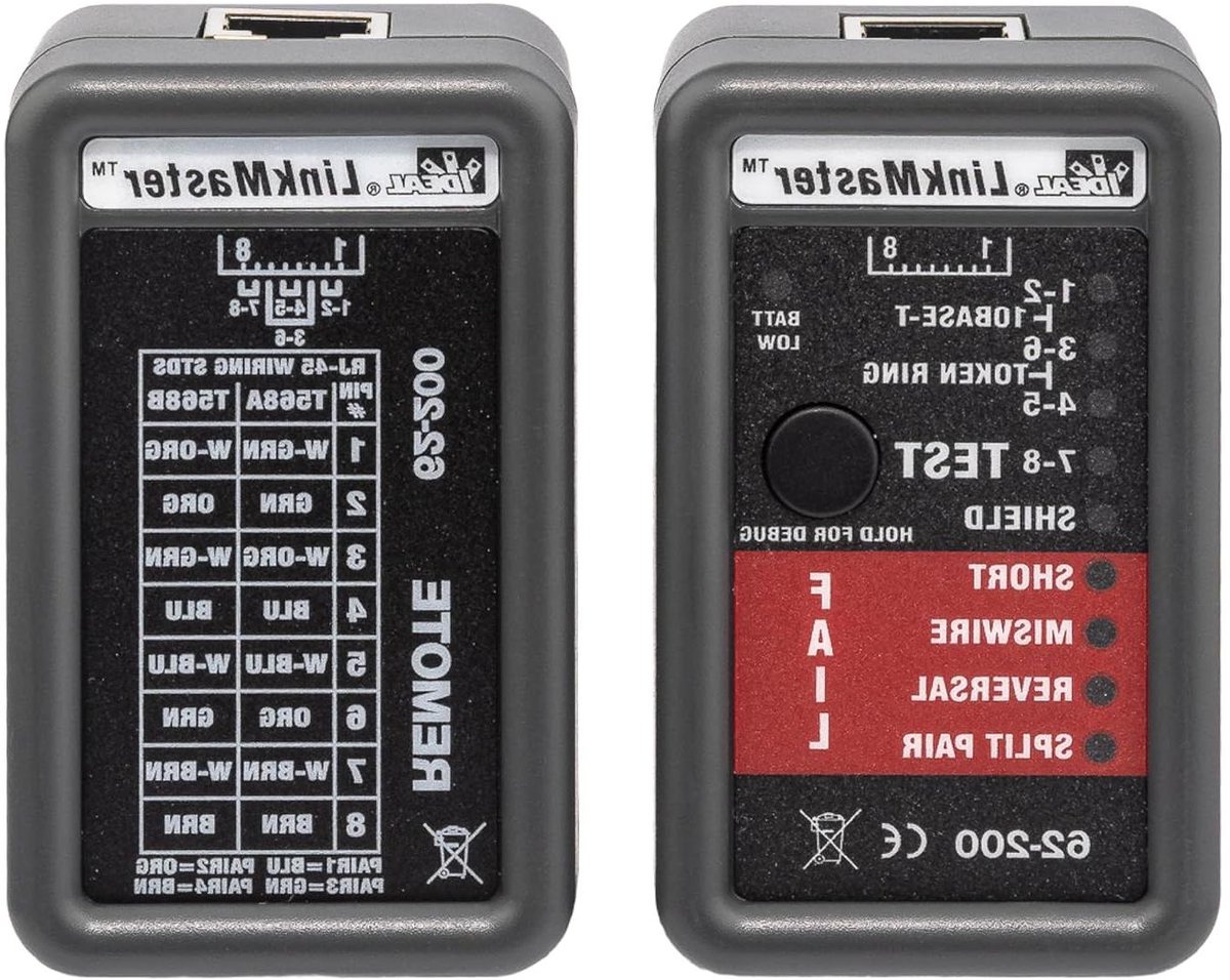 Netwerktester - Kabeltester - Bekabeling Controleren - Single Person Test - 24 cm - Grijs