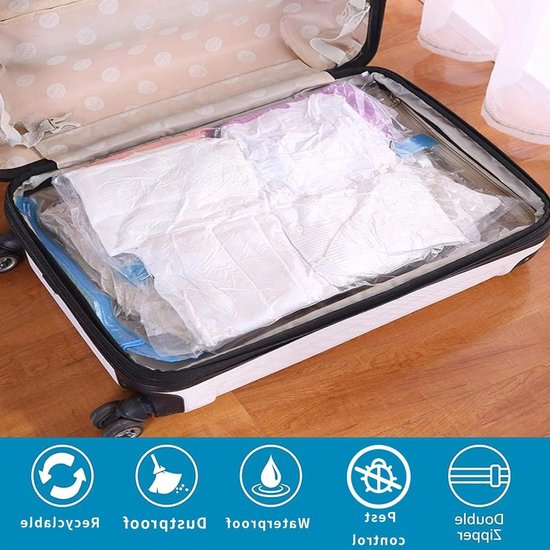 Kleine Reusable Vacuum Bags - Set van 10 Compressiezakken 35 x 50 cm voor Kleding en Dekens, Ideaal voor Reizen en Opslag van Merkloos — afbeelding 2