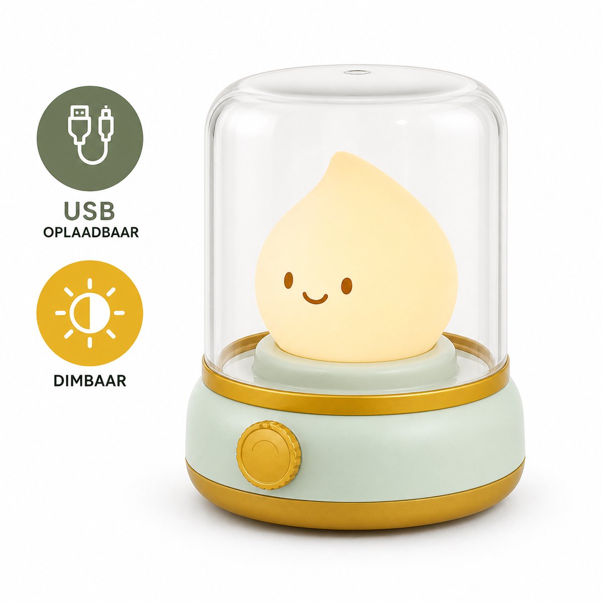 Kinder Nachtlampje LED – Dimbaar & USB Oplaadbaar – Schattig Sfeerlampje met Timer – Veilig voor Baby & Kind