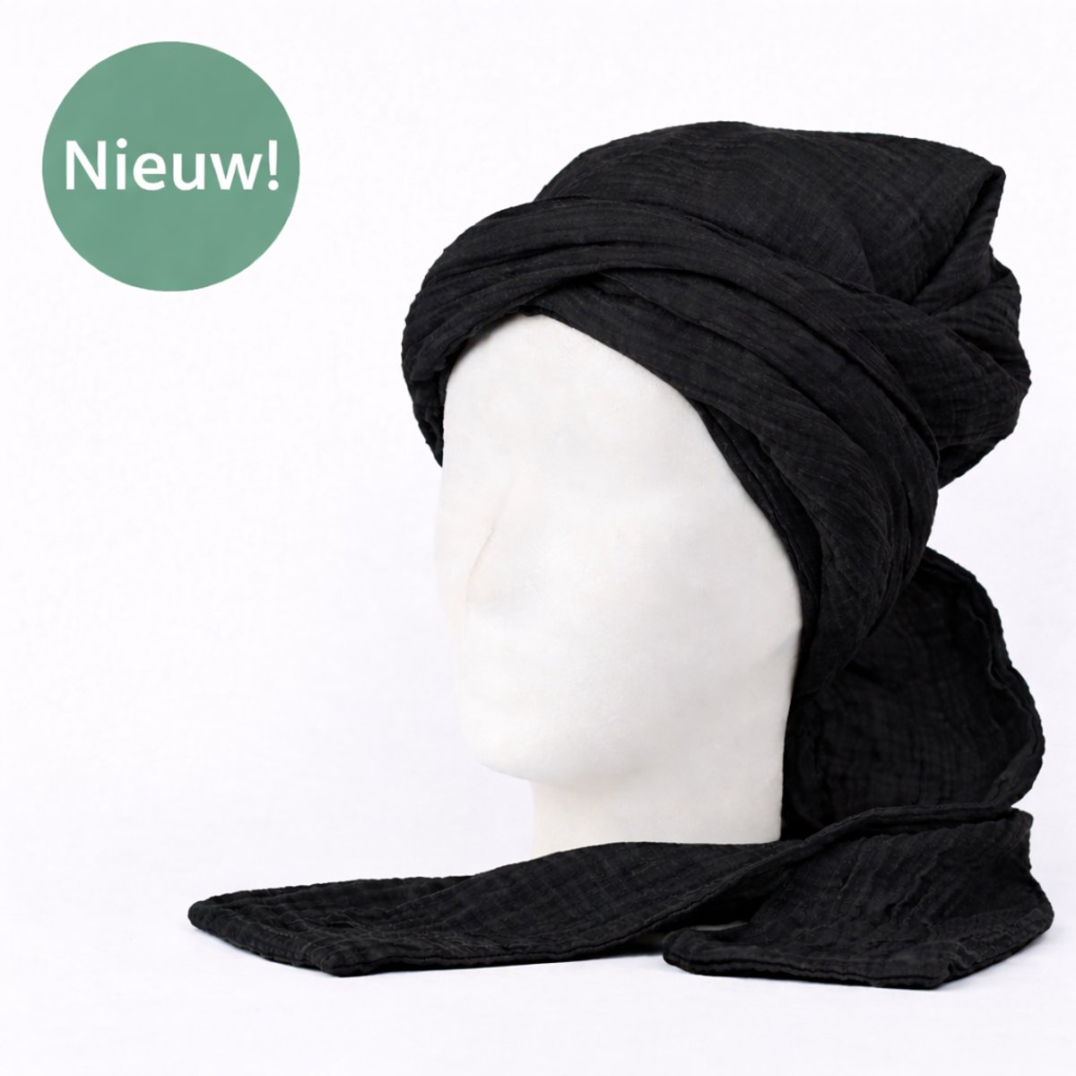 Mon'Que Curly Boost - Hydrofiele Plopdoek voor Krullen – zwart – Zacht, Ademend & Dubbel Laags – Voor Minder Pluis & Meer Kruldefinitie
