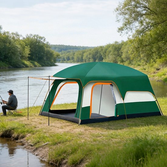 Jensaro Campingtent 2-4 Personen - Waterdicht - UV Bescherming - Familietent - Draagbaar - Festival Tent - Outdoor - Groen — afbeelding 2