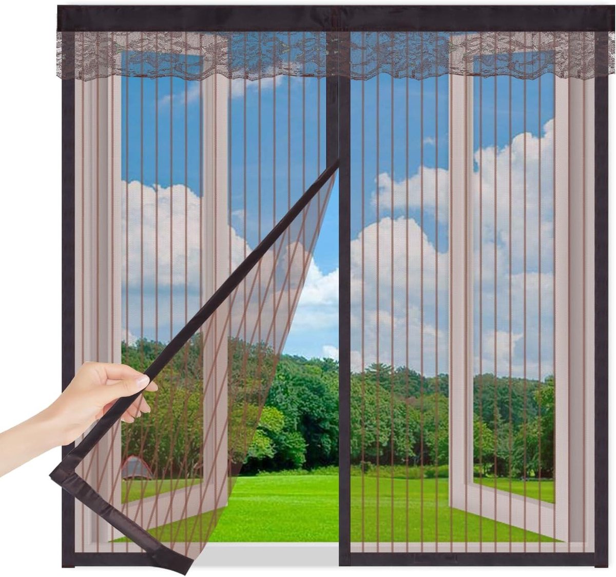 Vliegenraam Magneet - Insectenhor Raam - Buiten Lucht - Automatisch Sluitend - 95x175cm - 