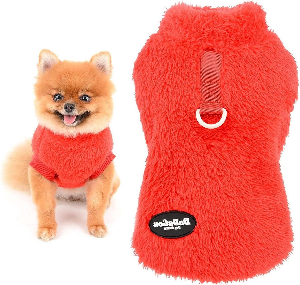 Honden Trui - Huisdier Kleding - Warmte en Comfort - Met D-ring - XXL - Rood