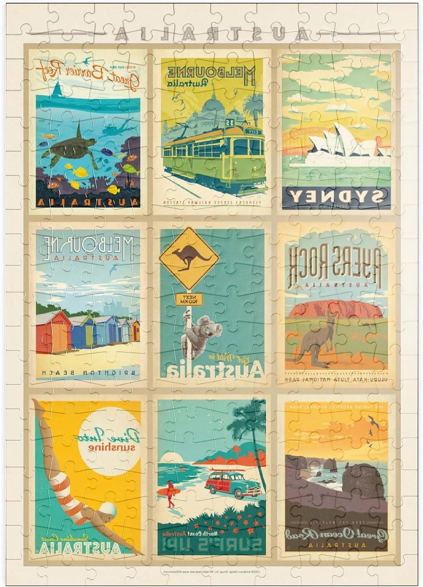 Legpuzzel Australië - Puzzel Stukjes - Ontspannen Tijdverdrijf - Hoge Resolutie Print - 200 Stukjes - Multi-Color