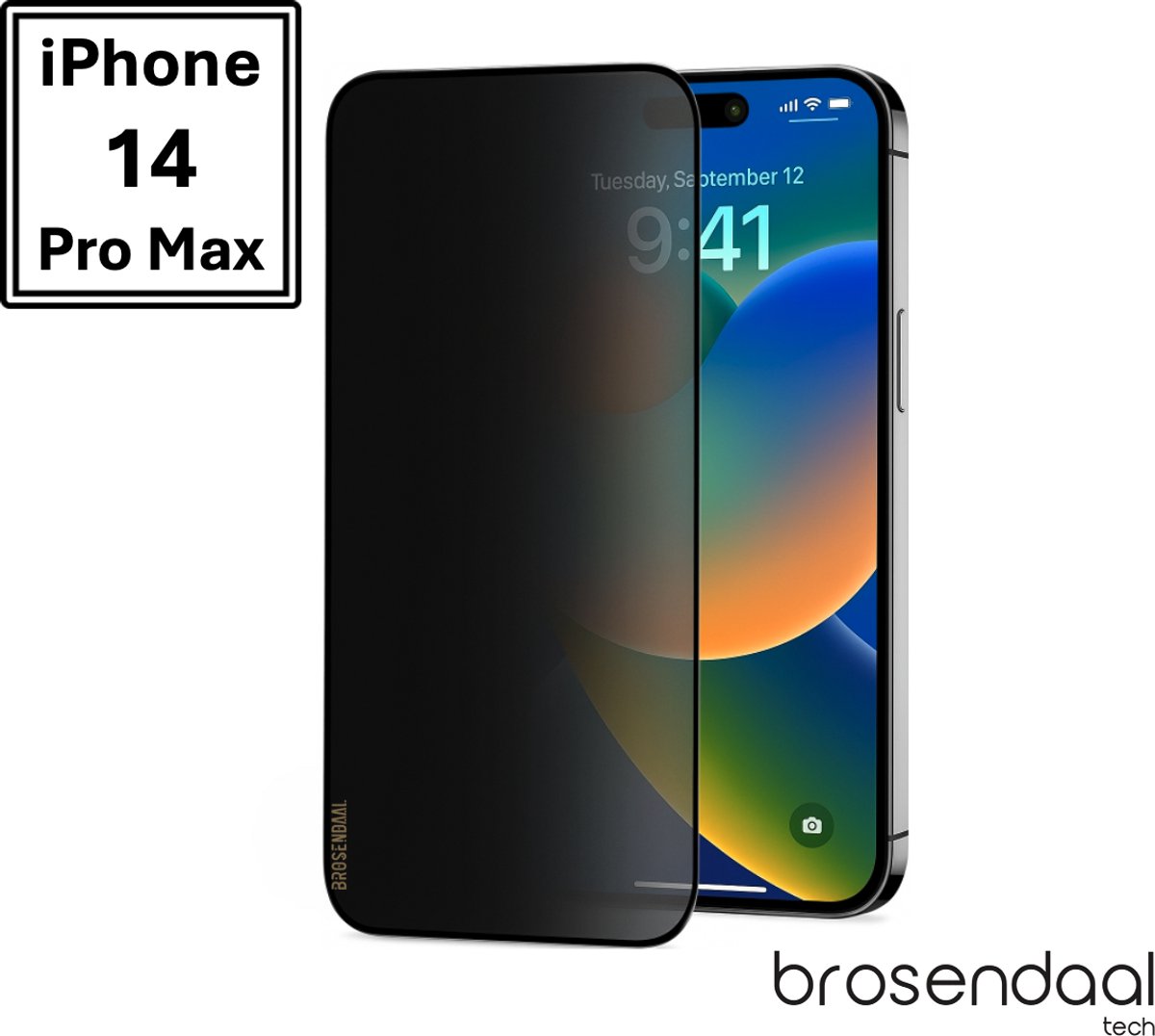 Brosendaal Privacy Screenprotector geschikt voor iPhone 14 Pro Max – Mat Privacy Glass – Anti Reflectie – Kras- en Valbestendig