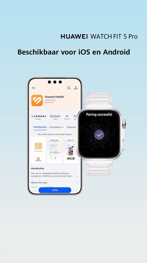 HUAWEI WATCH FIT 5 PRO- Oranje - Premium ontwerp - Geavanceerde outdoor workout mogelijkheden - Professioneel gezondheidsmonitoring met TruSense - Compatibel met iOS & Android