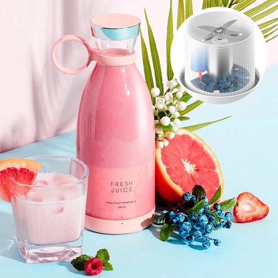 Allero Blender - Blender To Go - Smoothie Maker - 350 ML - Mini Blender - Fruit Blender - Multifunctioneel - Wit - 6 Bladen van Allero — afbeelding 2