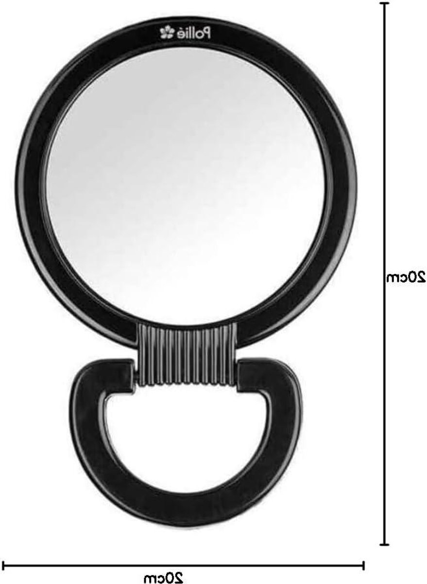 Dubbele spiegel - Handspiegel - Make-up aanbrengen - Middelgroot handvat - 15x15x5 cm - Onbekend