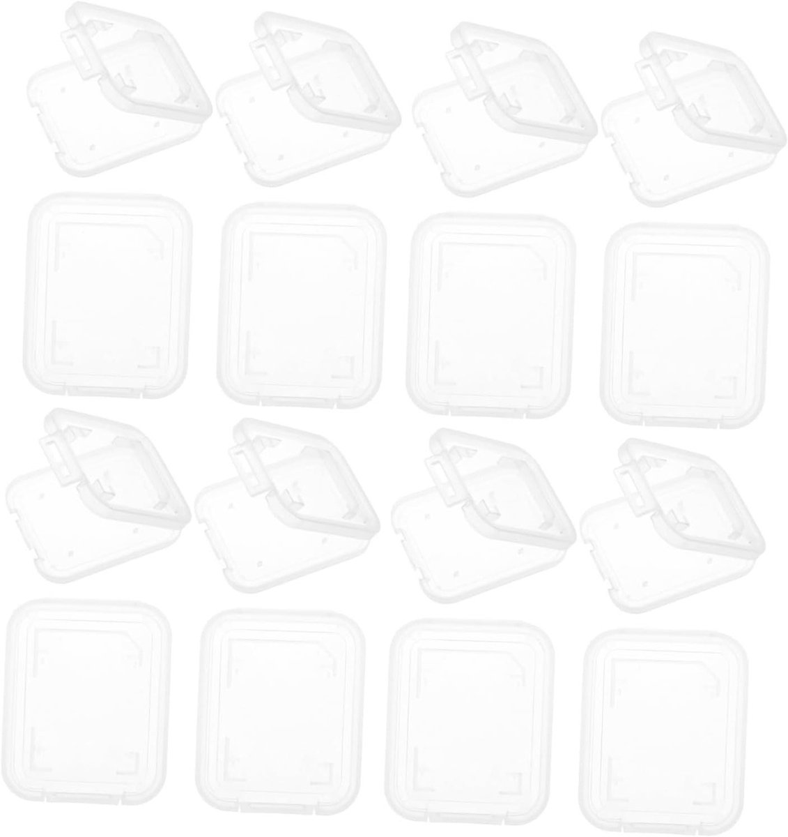 Geheugenkaart Houder - Opbergdoos Kaarten - Kaarten Organiseren - Transparant Ontwerp - 20 Stuks - Doorzichtig