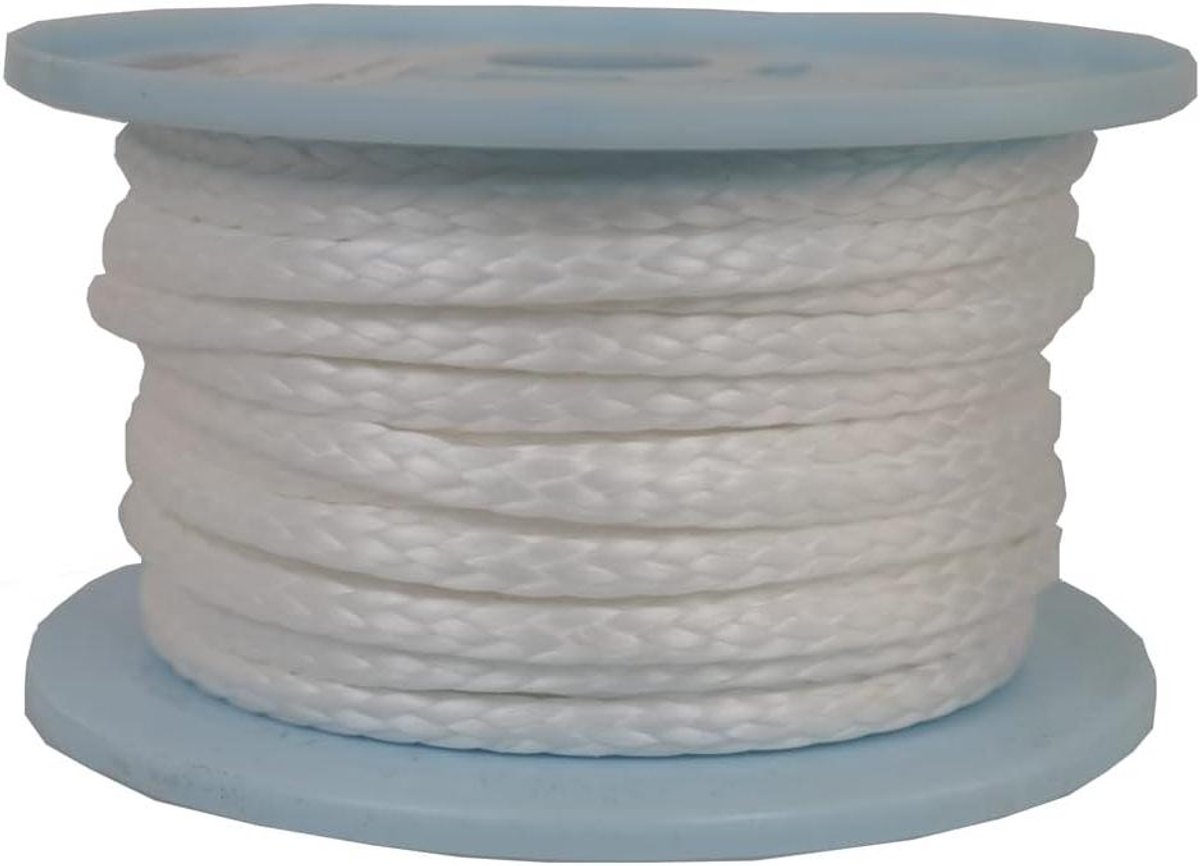 Gevlochten Dyneema Touw - Dyneema Lijn - Hoge Belasting - Minimale Rekbaarheid - 5 mm x 20 meter - Wit