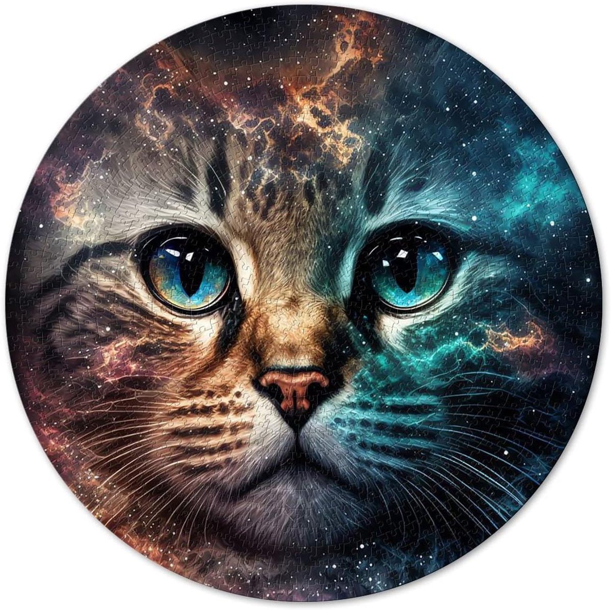 Ronde Puzzel - Legpuzzel Karton - Creatief Spel - 1000 Delen - 67.5x67.5cm - Space Cat