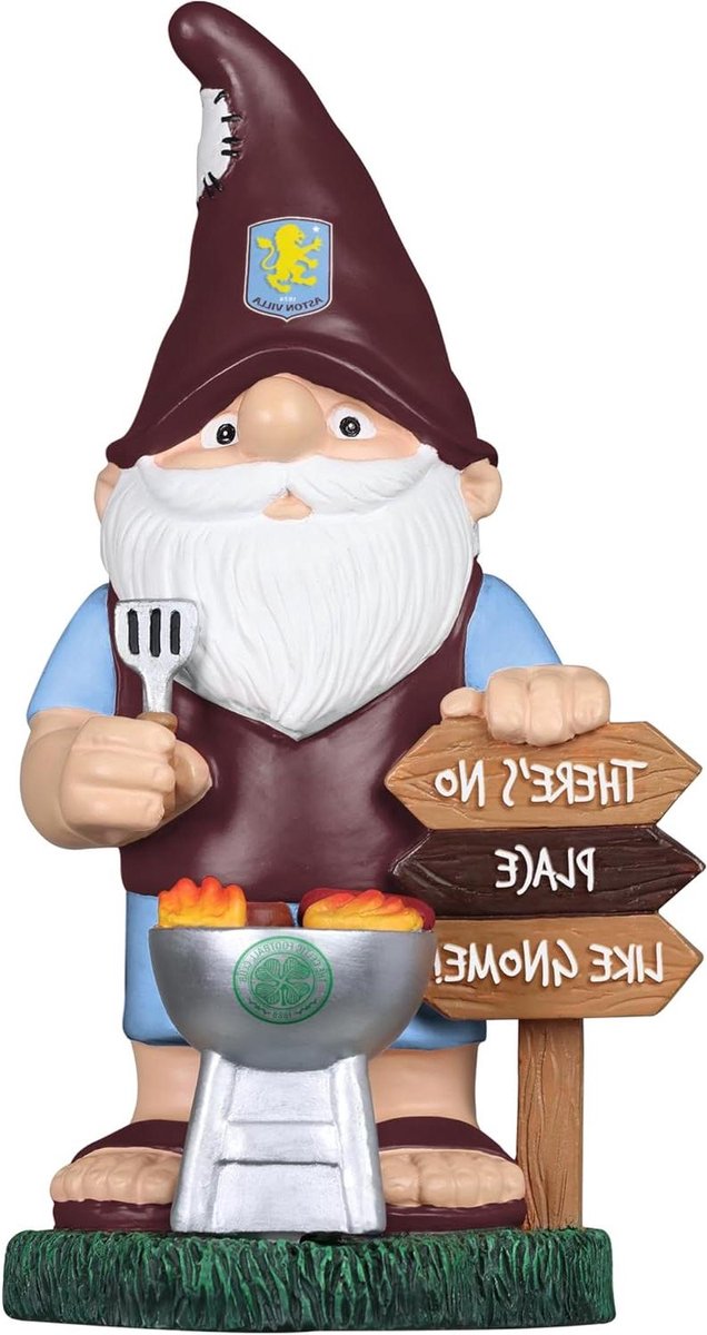 Aston Villa FC Tuinkabouter - Voetbal Kabouter - BBQ Versieren - Clubkleuren Outfit - Eén maat - Aston Villa FC
