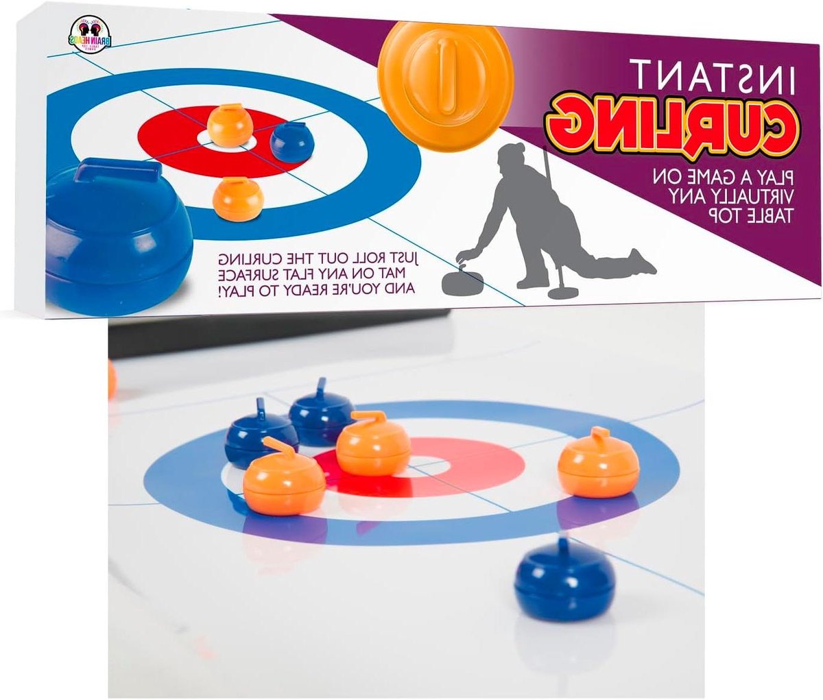 Mini Krulspel - Tafelcurling Spel - Spel voor thuis - Realistisch Glijeffect - 120 cm x 28 cm - Meerkleurig