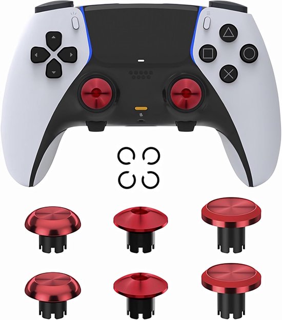 Metalen Duimsticks - Analoge Joysticks - Controller Verbeteren - 6 Wisselbare Hoogtes - 6 stuks - Rood — afbeelding 4