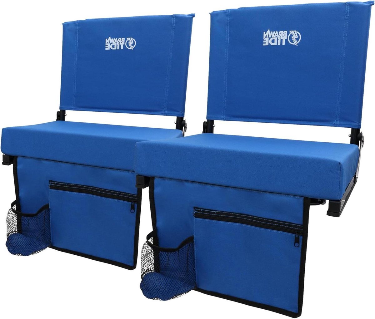 Stadionstoel - Zitkussen Stoel - Comfortabel Zitten Buiten - Extra Dikke Padding - 2 stuks - Blauw