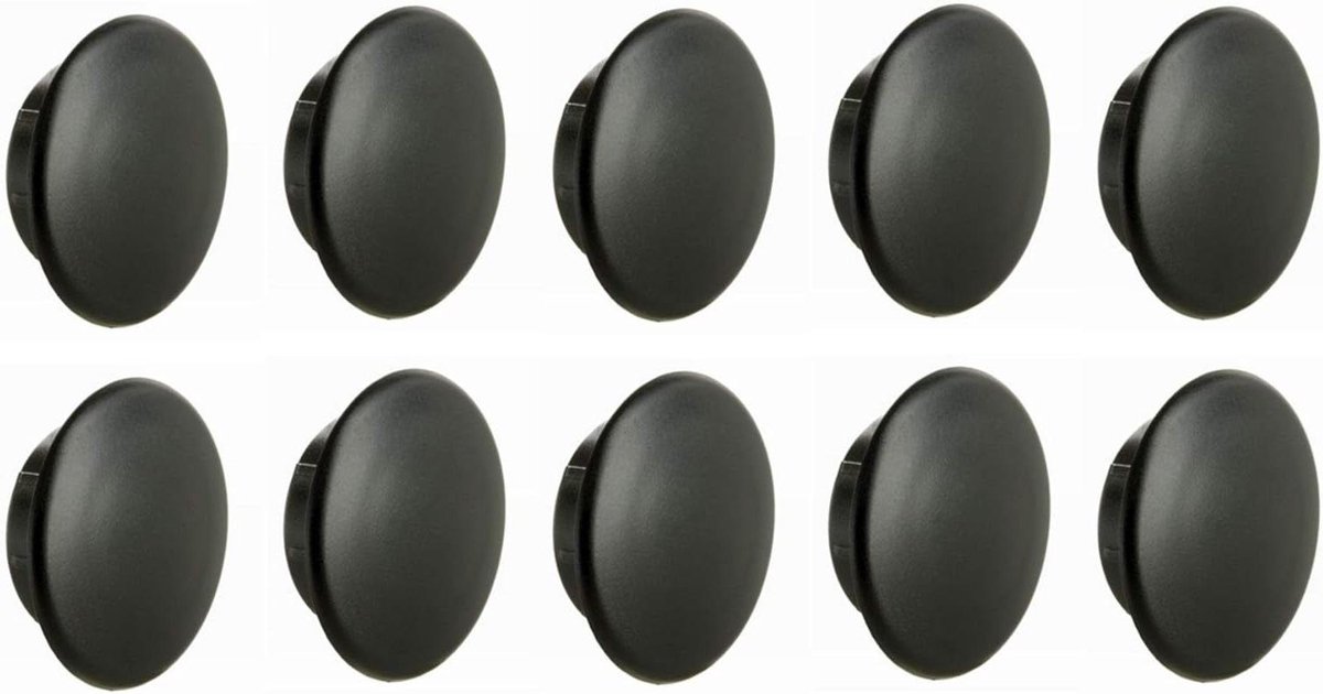 Ronde Plastic Pluggen - Gat Deksel Stoppers - Gaten Afdekken - Zelfklevend en Flexibel - D=15-20mm L=3mm - Zwart