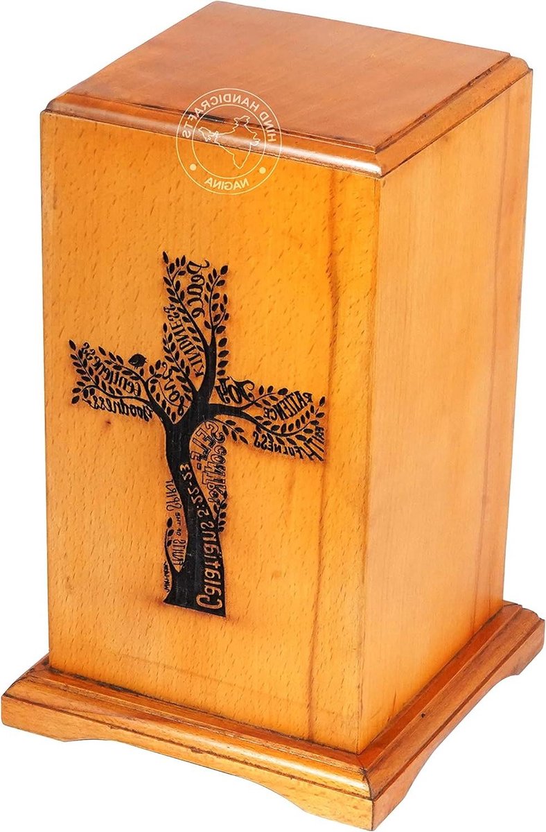Crematie Urn - As Urn Herdenking - As Bewaren - Handgemaakt Hout - 250 Kubieke Inch