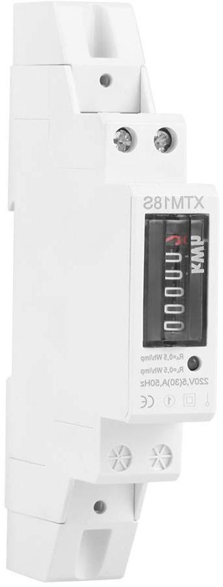 Elektrische Meter - Energiemeter KWh-meter - Stroomverbruik Meten - Digitale LCD Display - 220V 5-30A - Grijs